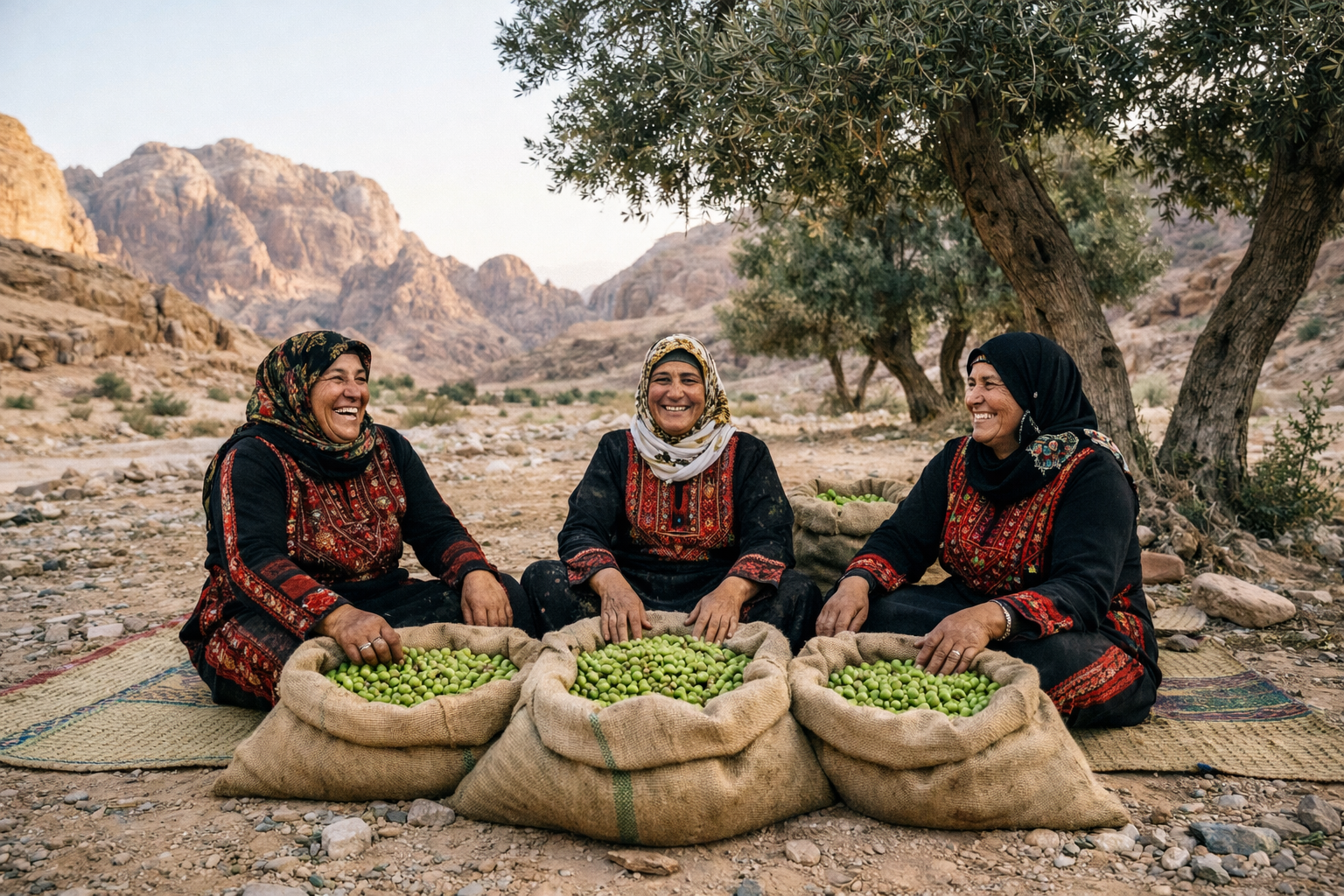 Women sorting olives in Sinai